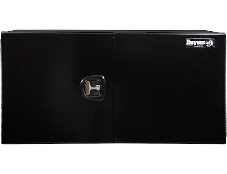 Image of 18x18x36 Inch Pro Series Black Smooth Aluminum Underbody Truck Box with Barn Door - Double Barn Door, 3-point Compression Latch from Buyers Products. Part number: 1705905