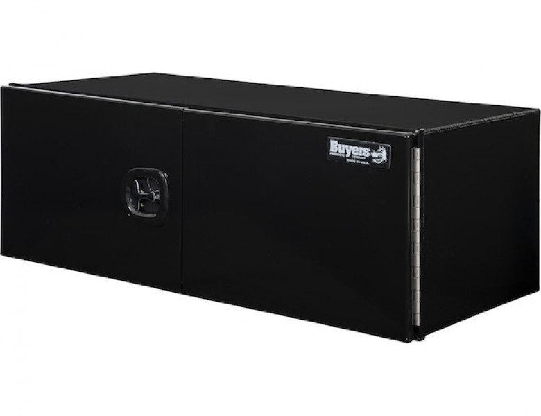 Image of 18x24x36 Inch Pro Series Black Smooth Aluminum Underbody Truck Box with Barn Door - Double Barn Door, 3-point Compression Latch from Buyers Products. Part number: 1705920