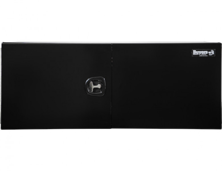 Image of 24x24x60 Inch Pro Series Black Smooth Aluminum Underbody Truck Box with Barn Door - Double Barn Door, 3-point Compression Latch from Buyers Products. Part number: 1705945