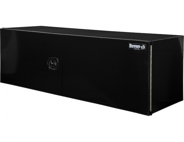 Image of 24x24x72 Inch Pro Series Black Smooth Aluminum Underbody Truck Box with Barn Door - Double Barn Door, 3-point Compression Latch from Buyers Products. Part number: 1705950