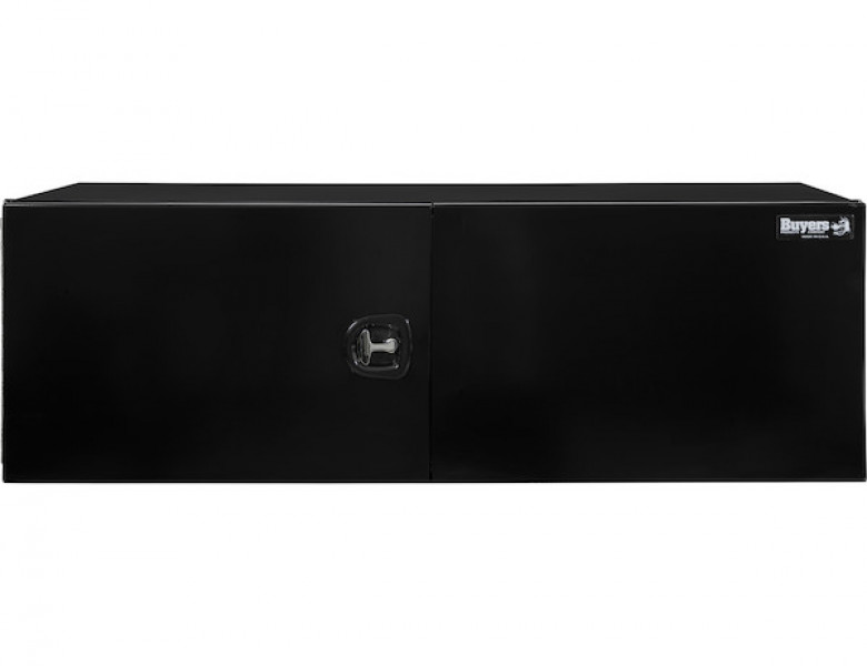 Image of 24x24x72 Inch Pro Series Black Smooth Aluminum Underbody Truck Box with Barn Door - Double Barn Door, 3-point Compression Latch from Buyers Products. Part number: 1705950