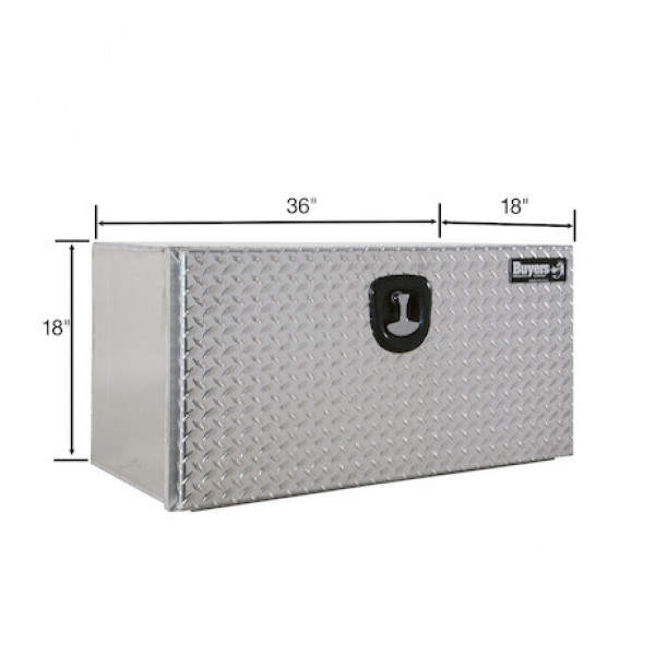 Image of 18x18x36 Pro Series Smooth Aluminum Underbody Truck Box with Diamond Tread Door from Buyers Products. Part number: 1706505