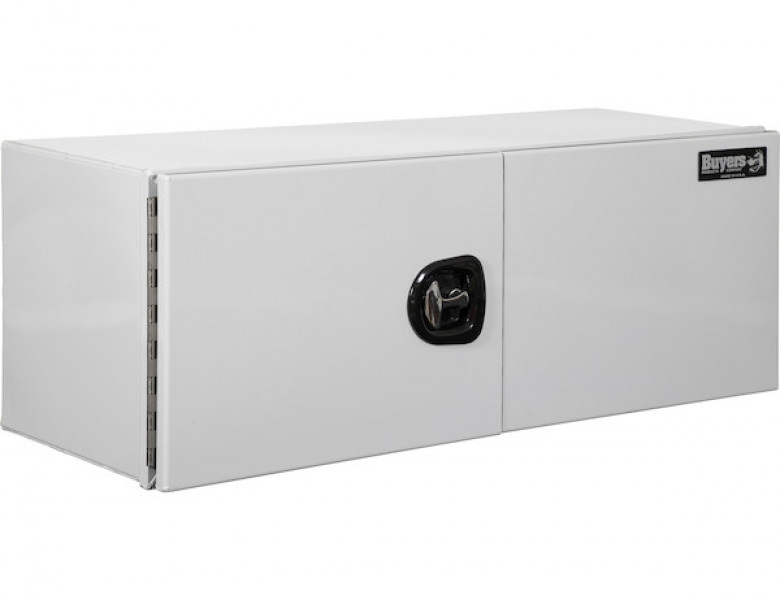 Image of 18x18x24 Inch Pro Series White Smooth Aluminum Underbody Truck Box - Single Barn Door, Compression Latch from Buyers Products. Part number: 1706900