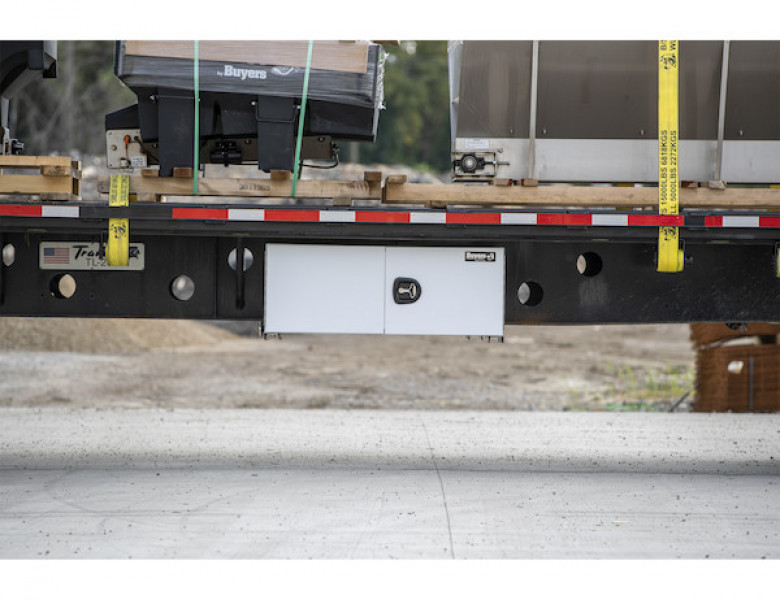 Image of 18x18x24 Inch Pro Series White Smooth Aluminum Underbody Truck Box - Single Barn Door, Compression Latch from Buyers Products. Part number: 1706900