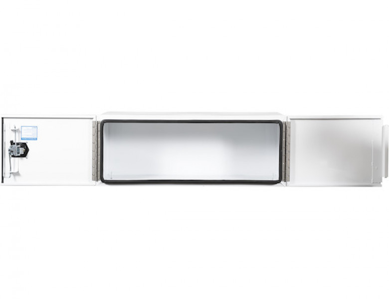 Image of 18x24x48 Inch Pro Series White Smooth Aluminum Underbody Truck Box - Double Barn Door, 3-point Compression Latch from Buyers Products. Part number: 1706925