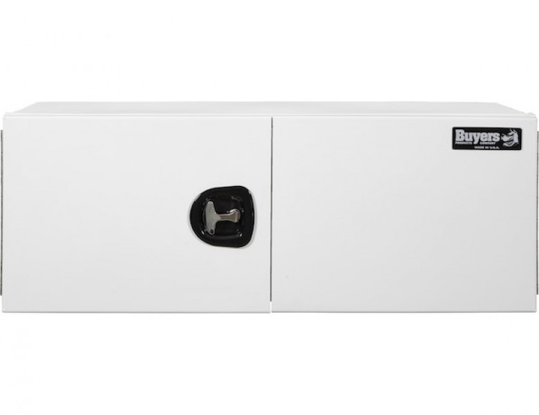 Image of 24x24x24 Inch Pro Series White Smooth Aluminum Underbody Truck Box- Single Barn Door, Compression Latch from Buyers Products. Part number: 1706931