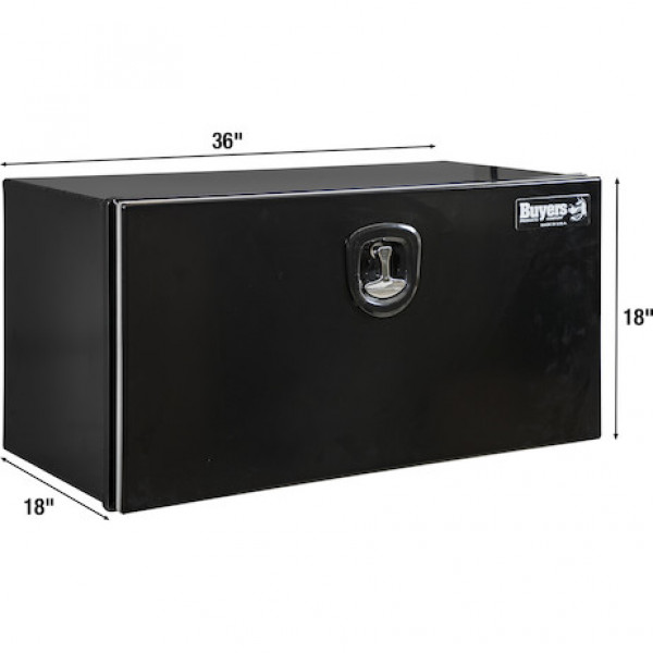 Image of 18x18x36 Inch Black Pro Series Smooth Aluminum Underbody Truck Box from Buyers Products. Part number: 1706965