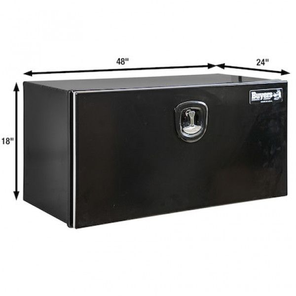 Image of 18x24x48 Inch Black Pro Series Smooth Aluminum Underbody Truck Box from Buyers Products. Part number: 1706985