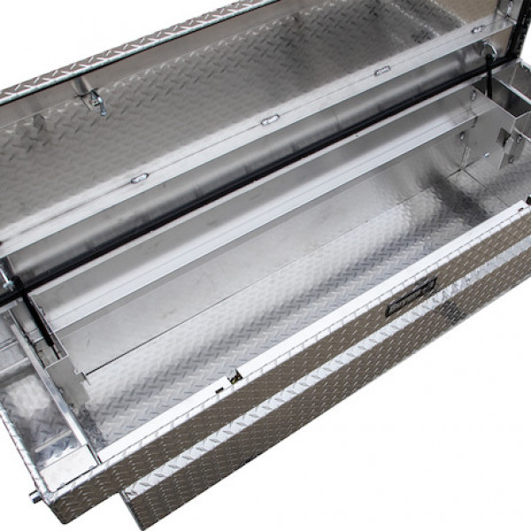 Image of 13x20x63 Inch Diamond Tread Aluminum Crossover Truck Tool Box from Buyers Products. Part number: 1709430