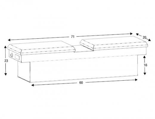 Image of 23x20x71 Inch Diamond Tread Aluminum Gull Wing Truck Box from Buyers Products. Part number: 1710413