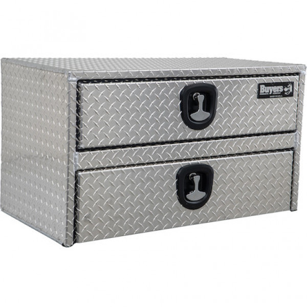 Image of 20x18x24 Inch Diamond Tread Aluminum Underbody Truck Box With Drawer from Buyers Products. Part number: 1712200