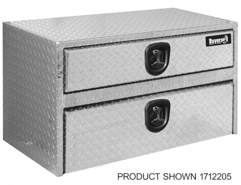 Image of 20x18x24 Inch Diamond Tread Aluminum Underbody Truck Box With Drawer from Buyers Products. Part number: 1712200