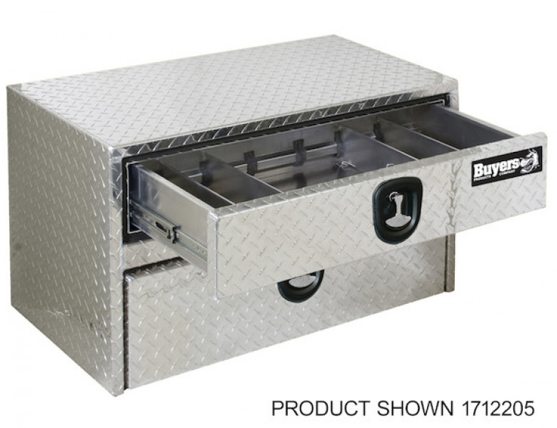 Image of 20x18x24 Inch Diamond Tread Aluminum Underbody Truck Box With Drawer from Buyers Products. Part number: 1712200