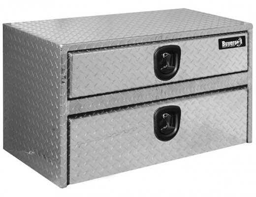 Image of 20x18x36 Inch Diamond Tread Aluminum Underbody Truck Box With Drawer from Buyers Products. Part number: 1712205