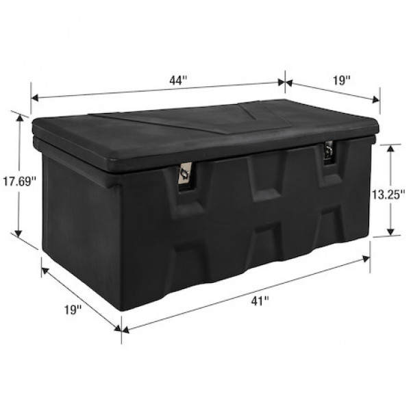 Image of 17.25x19/13.25x44/41.25 Inch Black Poly Multipurpose Chest from Buyers Products. Part number: 1712240