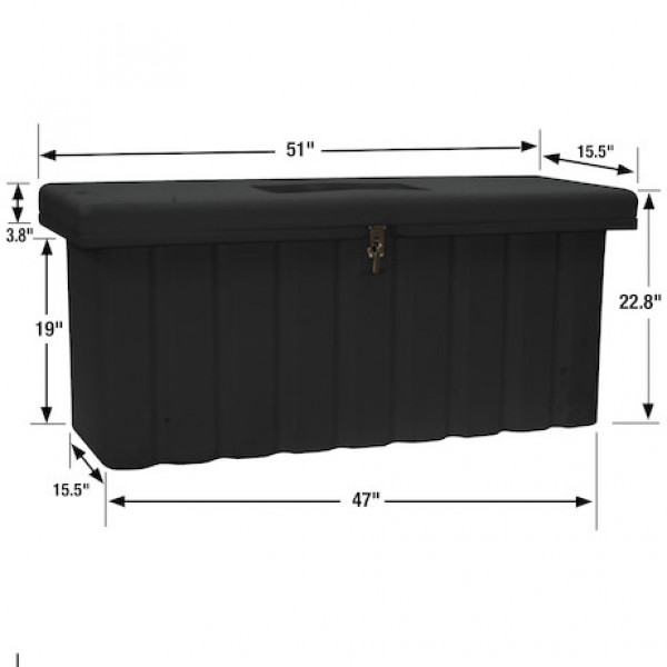 Image of 22.5x19.5/18.75x51/47 Inch Black Poly Multipurpose Chest from Buyers Products. Part number: 1712250