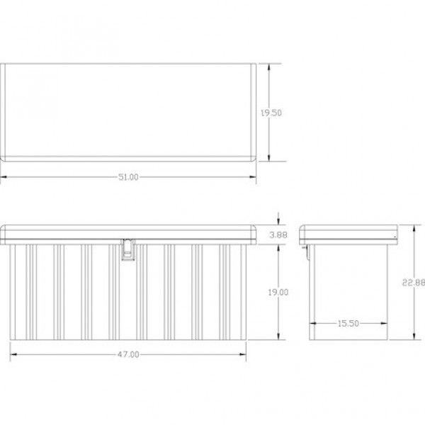 Image of 22.5x19.5/18.75x51/47 Inch Black Poly Multipurpose Chest from Buyers Products. Part number: 1712250