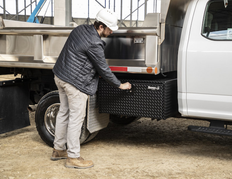 Image of 18x18x60 Inch Textured Matte Black Diamond Tread Aluminum Underbody Truck Box from Buyers Products. Part number: 1715115