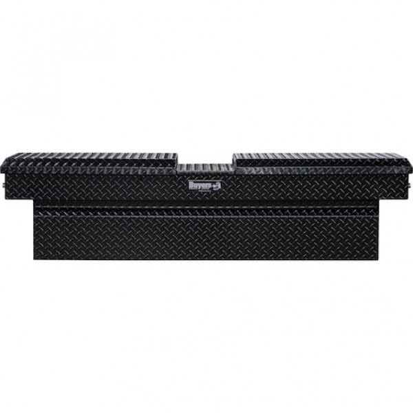 Image of 18x20x71 Inch Gloss Black Diamond Tread Aluminum Gull Wing Truck Box from Buyers Products. Part number: 1720410