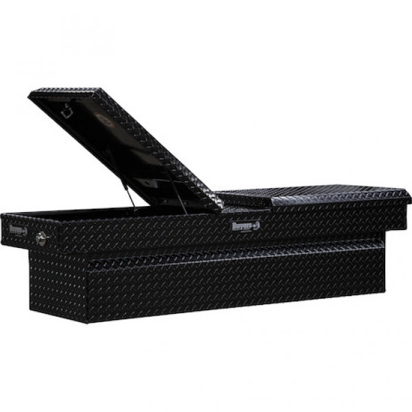 Image of 18x20x71 Inch Gloss Black Diamond Tread Aluminum Gull Wing Truck Box from Buyers Products. Part number: 1720410