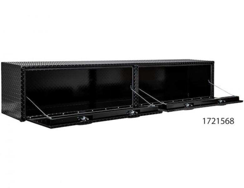 Image of 16x13x72 Inch Gloss Black Diamond Tread Aluminum Topsider Truck Box from Buyers Products. Part number: 1721551