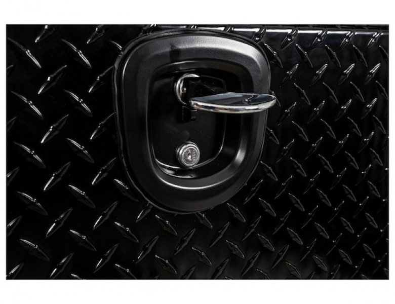 Image of 16x13x72 Inch Gloss Black Diamond Tread Aluminum Topsider Truck Box from Buyers Products. Part number: 1721551