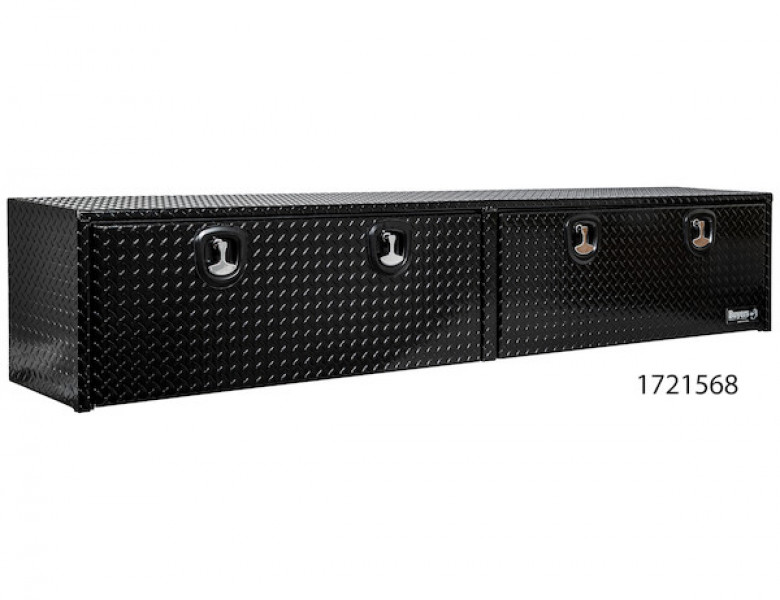 Image of 16x13x72 Inch Gloss Black Diamond Tread Aluminum Topsider Truck Box from Buyers Products. Part number: 1721551