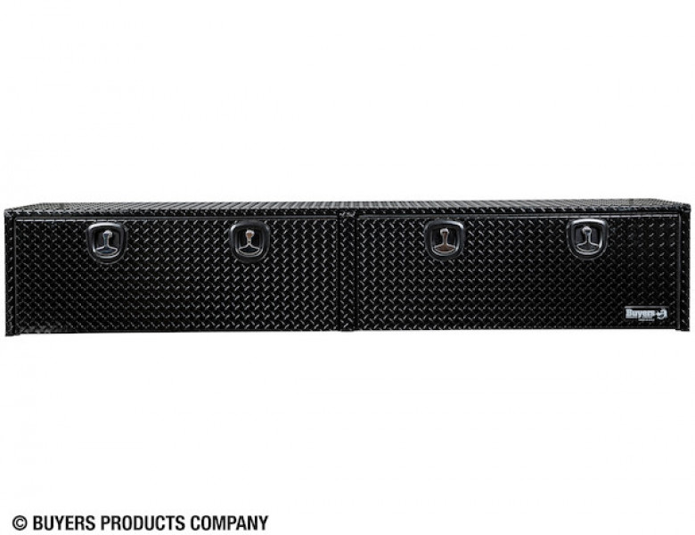 Image of 16x13x96 Inch Gloss Black Diamond Tread Aluminum Topsider Truck Box from Buyers Products. Part number: 1721561