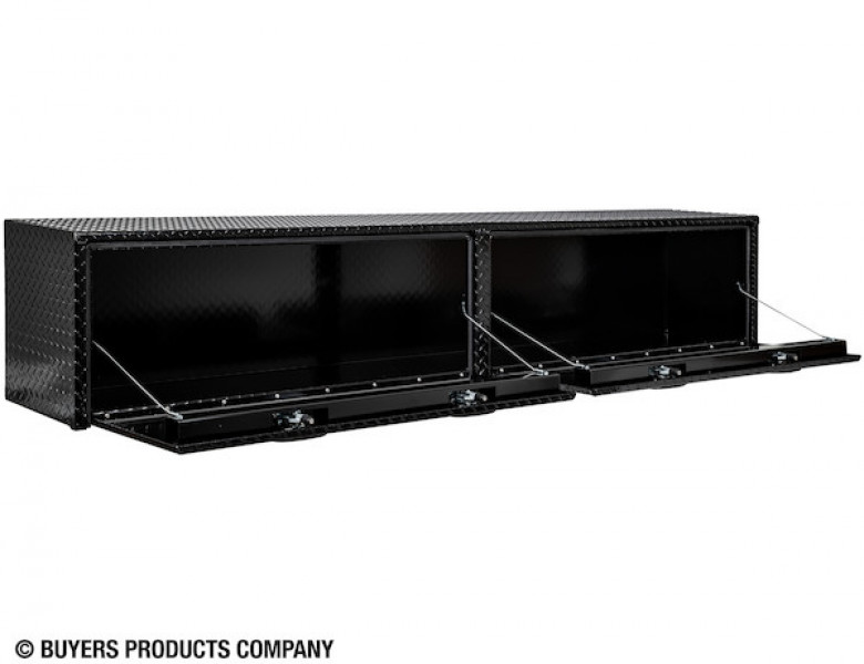 Image of 16x13x96 Inch Gloss Black Diamond Tread Aluminum Topsider Truck Box from Buyers Products. Part number: 1721561