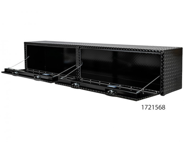 Image of 18x16x96 Inch Gloss Black Diamond Tread Aluminum Topsider Truck Box from Buyers Products. Part number: 1721568