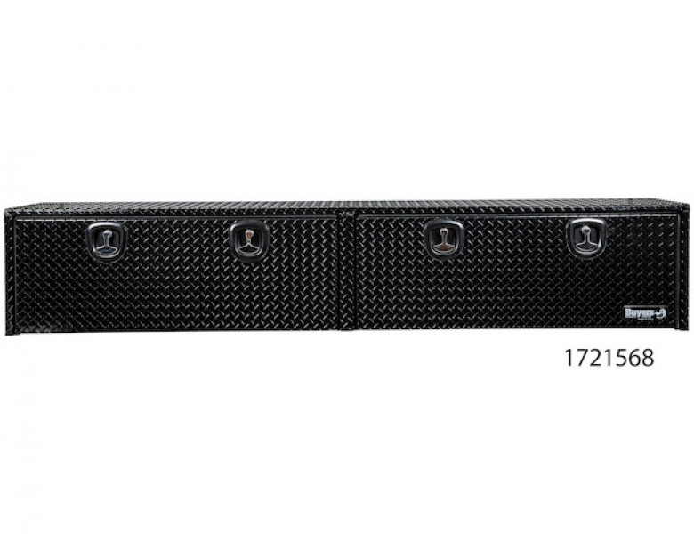 Image of 18x16x96 Inch Gloss Black Diamond Tread Aluminum Topsider Truck Box from Buyers Products. Part number: 1721568