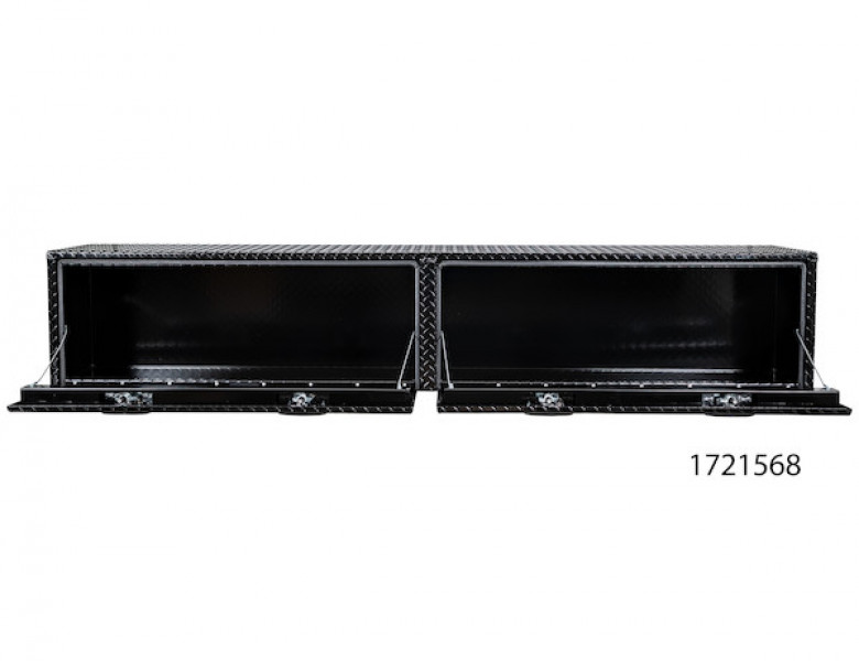 Image of 18x16x96 Inch Gloss Black Diamond Tread Aluminum Topsider Truck Box from Buyers Products. Part number: 1721568