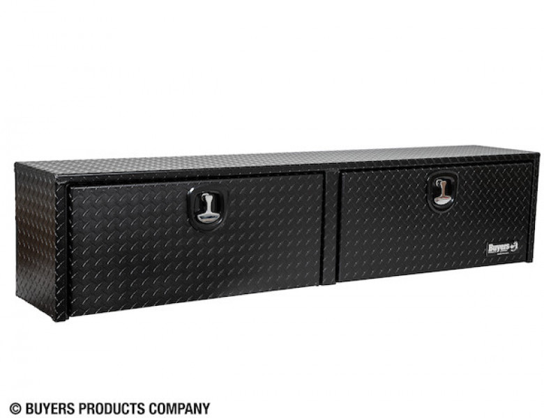 Image of 16x13x72 Textured Matte Black Diamond Tread Aluminum Topsider Truck Box from Buyers Products. Part number: 1722551