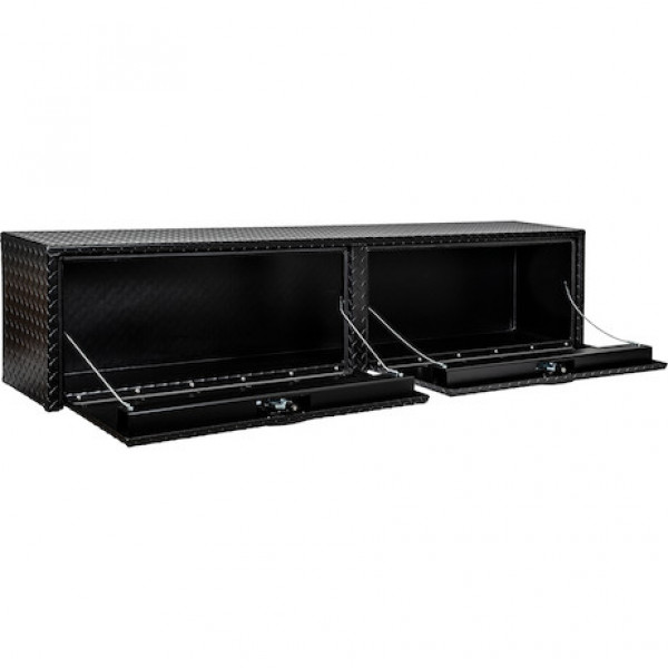 Image of 16x13x88 Textured Matte Black Diamond Tread Aluminum Topsider Truck Box from Buyers Products. Part number: 1722556