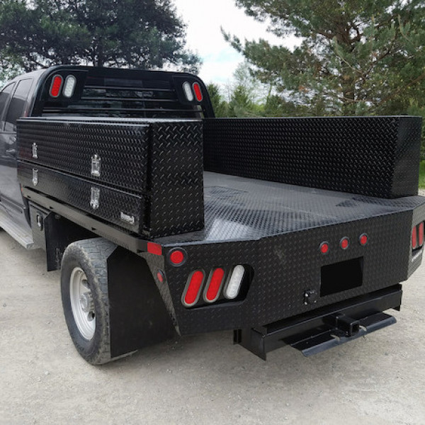 Image of 21x13x72 Inch Gloss Black Diamond Tread Aluminum Pick-Up Contractor With Lower Door from Buyers Products. Part number: 1725640