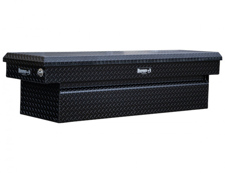 Image of 18x20x71 Inch Gloss Black Diamond Tread Aluminum Crossover Truck Tool Box from Buyers Products. Part number: 1729410