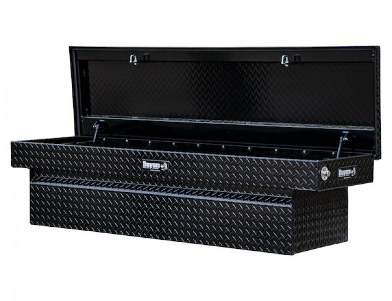 Image of 18x20x71 Inch Gloss Black Diamond Tread Aluminum Crossover Truck Tool Box from Buyers Products. Part number: 1729410