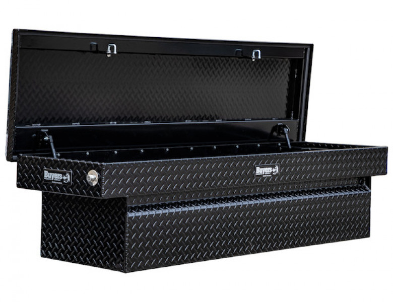 Image of 18x20x71 Inch Gloss Black Diamond Tread Aluminum Crossover Truck Tool Box from Buyers Products. Part number: 1729410