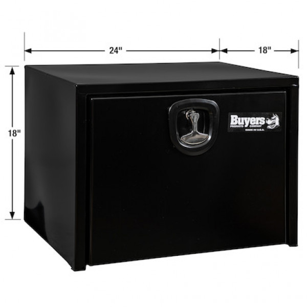 Image of 18x18x24 Inch Black Steel Underbody Truck Box With 3-Point Latch from Buyers Products. Part number: 1732300