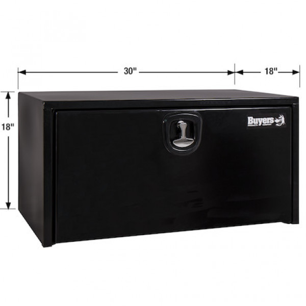 Image of 18x18x30 Inch Black Steel Underbody Truck Box With 3-Point Latch from Buyers Products. Part number: 1732303