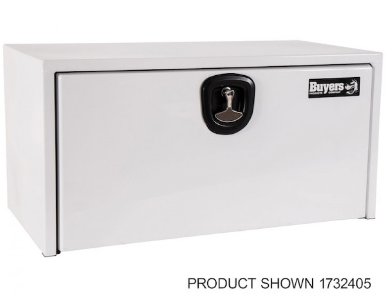 Image of 18x18x24 Inch White Steel Underbody Truck Box With 3-Point Latch from Buyers Products. Part number: 1732400