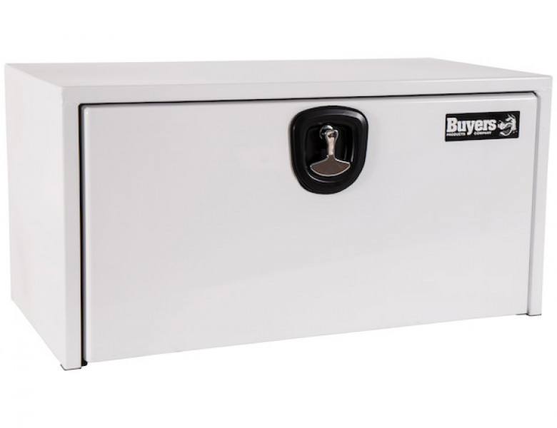 Image of 18x18x30 Inch White Steel Underbody Truck Box With 3-Point Latch from Buyers Products. Part number: 1732403