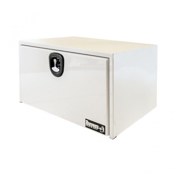 Image of 18x18x36 Inch White Steel Underbody Truck Box With 3-Point Latch from Buyers Products. Part number: 1732405