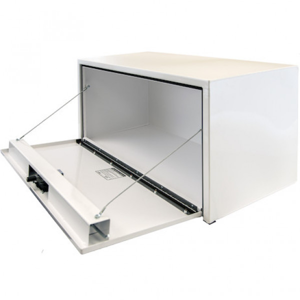 Image of 18x18x36 Inch White Steel Underbody Truck Box With 3-Point Latch from Buyers Products. Part number: 1732405