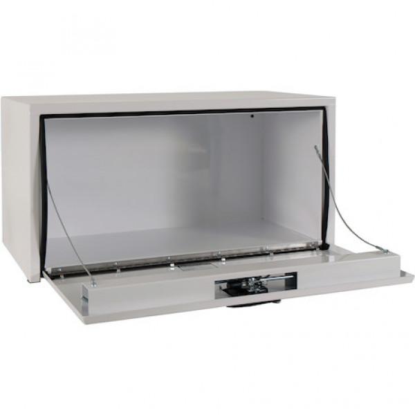 Image of 18x18x36 Inch White Steel Underbody Truck Box With 3-Point Latch from Buyers Products. Part number: 1732405