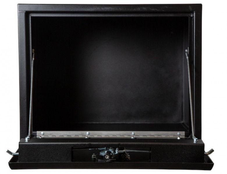 Image of 18x18x24 Inch Textured Matte Black Steel Underbody Truck Box with 3-Point Latch from Buyers Products. Part number: 1732500