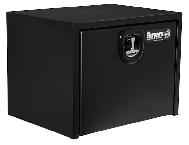 Image of 18x18x36 Inch Textured Matte Black Steel Underbody Truck Box with 3-Point Latch from Buyers Products. Part number: 1732505