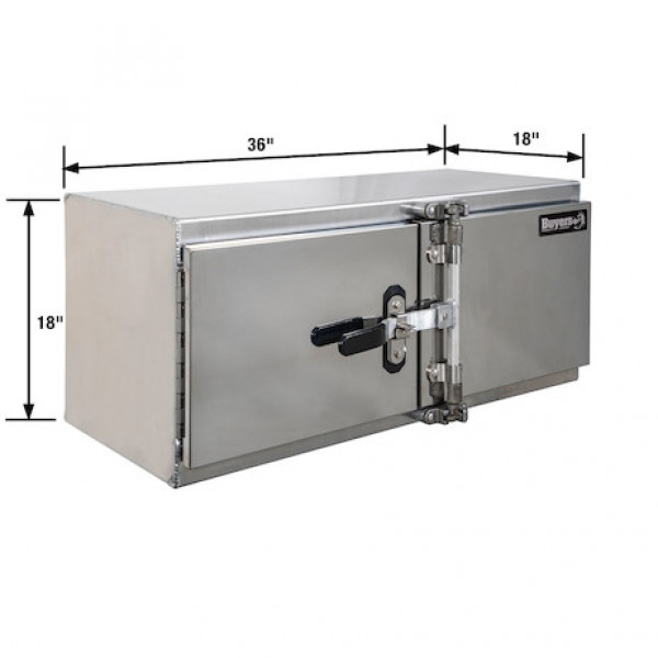 Image of 18x18x36 Inch Smooth Aluminum Underbody Truck Tool Box - Double Barn Door, Cam Lock Hardware from Buyers Products. Part number: 1762600