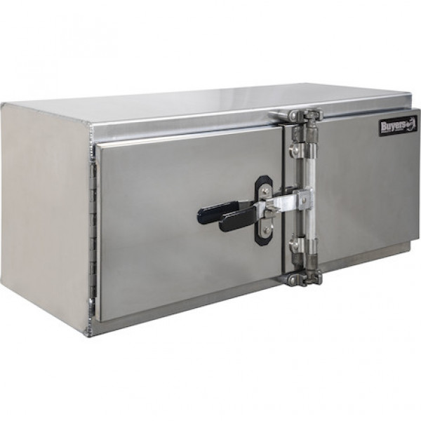 Image of 18x18x48 Inch Smooth Aluminum Barn Door Underbody Truck Tool Box Series with Stainless Steel Doors - Double Barn Door, Cam Lock Hardware from Buyers Products. Part number: 1763103