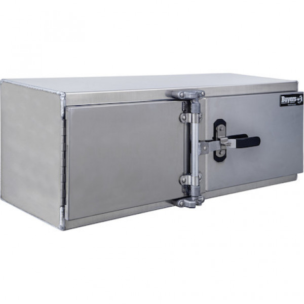 Image of 18x18x48 Inch Smooth Aluminum Barn Door Underbody Truck Tool Box Series with Stainless Steel Doors - Double Barn Door, Cam Lock Hardware from Buyers Products. Part number: 1763103